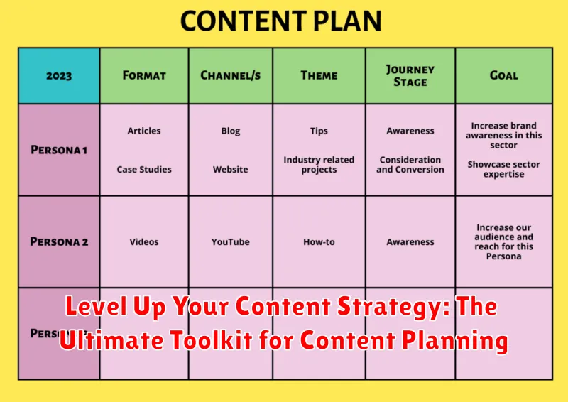Level Up Your Content Strategy: The Ultimate Toolkit for Content Planning